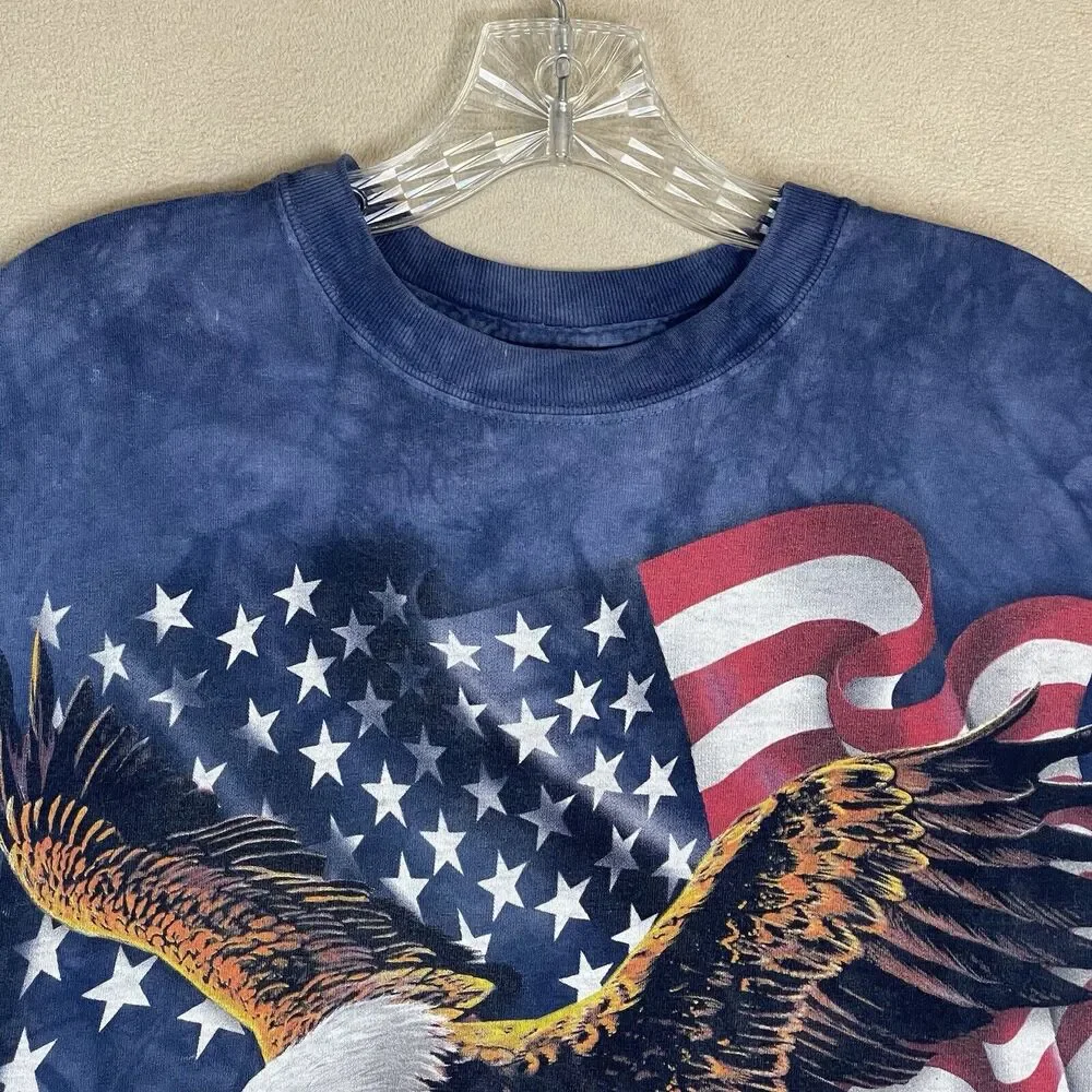 The Mountain Shirt Mens Small Blue Support Our Troops Graphic Print Vintage 2005